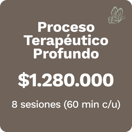Proceso Terapéutico Profundo 8 sesiones de 60 min $1.280.000